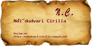 Nádudvari Cirilla névjegykártya